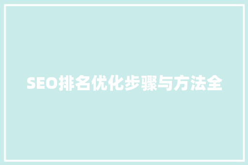 SEO排名优化步骤与方法全