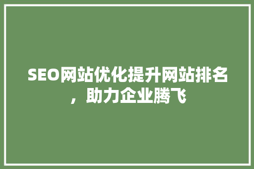 SEO网站优化提升网站排名，助力企业腾飞