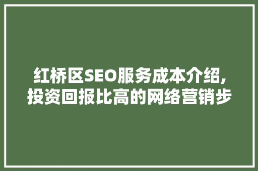 红桥区SEO服务成本介绍,投资回报比高的网络营销步骤