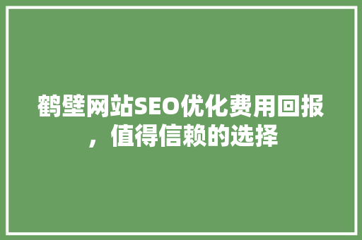 鹤壁网站SEO优化费用回报，值得信赖的选择