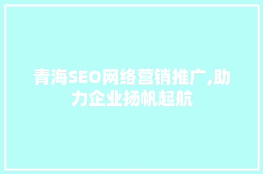 青海SEO网络营销推广,助力企业扬帆起航