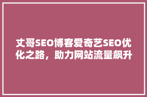 丈哥SEO博客爱奇艺SEO优化之路，助力网站流量飙升