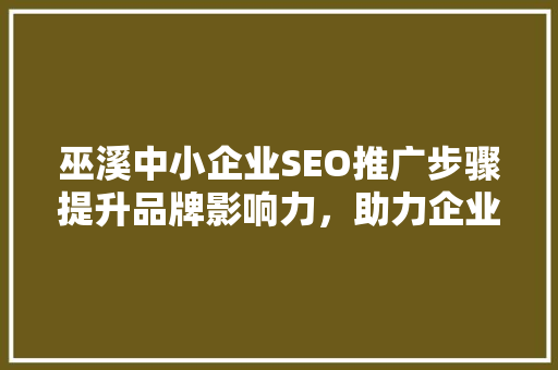 巫溪中小企业SEO推广步骤提升品牌影响力，助力企业腾飞