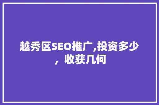 越秀区SEO推广,投资多少，收获几何