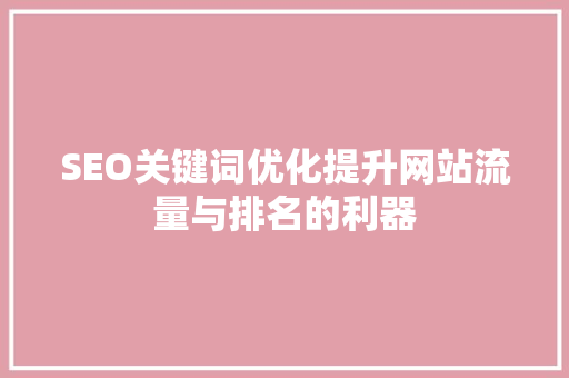 SEO关键词优化提升网站流量与排名的利器