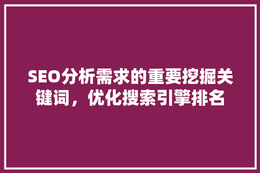 SEO分析需求的重要挖掘关键词，优化搜索引擎排名