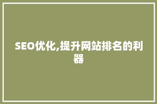 SEO优化,提升网站排名的利器  第1张