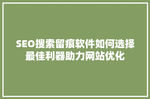 SEO搜索留痕软件如何选择最佳利器助力网站优化