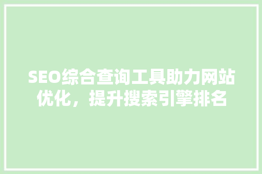 SEO综合查询工具助力网站优化，提升搜索引擎排名