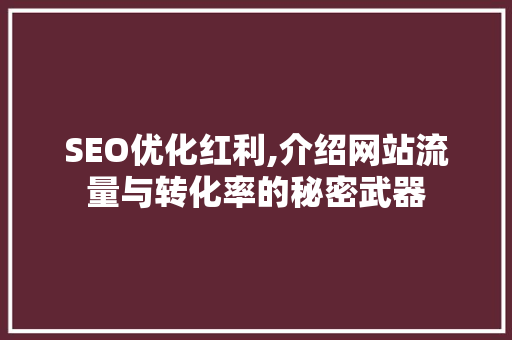 SEO优化红利,介绍网站流量与转化率的秘密武器  第1张