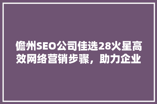 儋州SEO公司佳选28火星高效网络营销步骤，助力企业腾飞