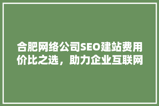 合肥网络公司SEO建站费用价比之选，助力企业互联网营销