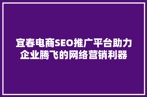宜春电商SEO推广平台助力企业腾飞的网络营销利器
