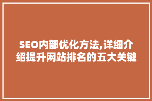 SEO内部优化方法,详细介绍提升网站排名的五大关键步骤