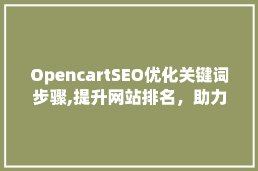 OpencartSEO优化关键词步骤,提升网站排名，助力电商发展