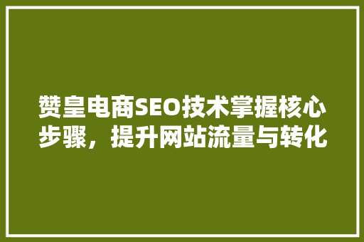 赞皇电商SEO技术掌握核心步骤，提升网站流量与转化率  第1张