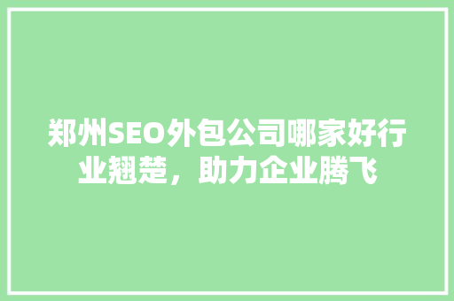 郑州SEO外包公司哪家好行业翘楚，助力企业腾飞