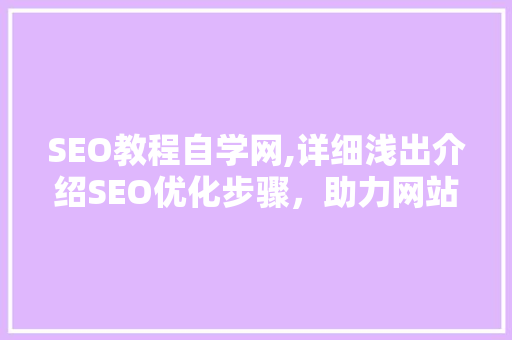 SEO教程自学网,详细浅出介绍SEO优化步骤，助力网站排名提升