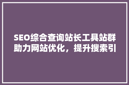 SEO综合查询站长工具站群助力网站优化，提升搜索引擎排名