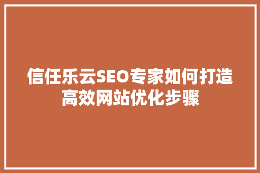 信任乐云SEO专家如何打造高效网站优化步骤