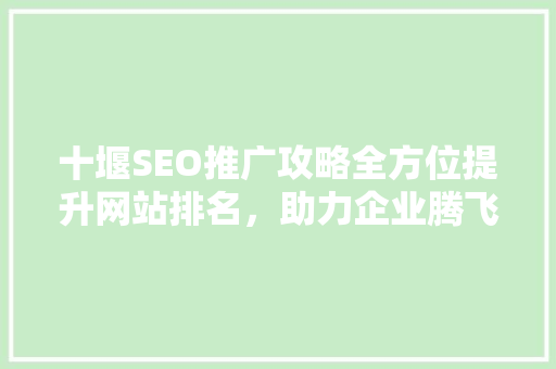 十堰SEO推广攻略全方位提升网站排名，助力企业腾飞