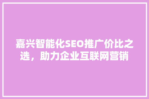 嘉兴智能化SEO推广价比之选，助力企业互联网营销