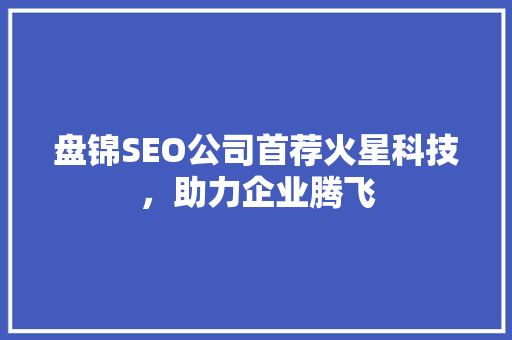 盘锦SEO公司首荐火星科技，助力企业腾飞
