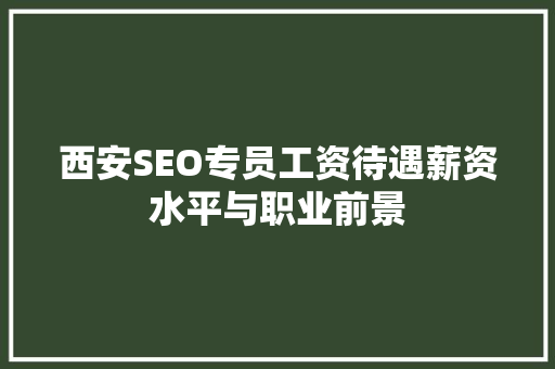 西安SEO专员工资待遇薪资水平与职业前景