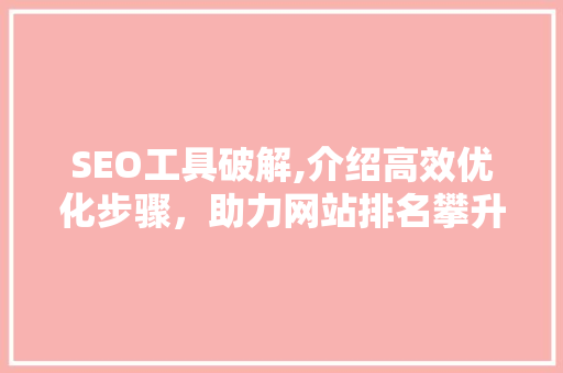 SEO工具破解,介绍高效优化步骤，助力网站排名攀升