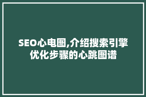 SEO心电图,介绍搜索引擎优化步骤的心跳图谱