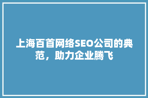 上海百首网络SEO公司的典范，助力企业腾飞