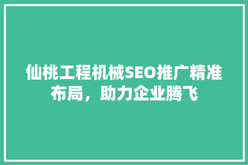 仙桃工程机械SEO推广精准布局，助力企业腾飞
