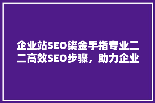 企业站SEO柒金手指专业二二高效SEO步骤，助力企业网站脱颖而出