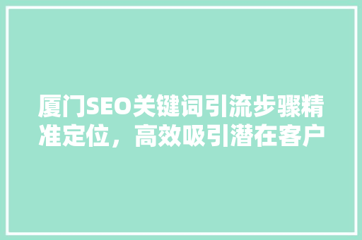 厦门SEO关键词引流步骤精准定位，高效吸引潜在客户  第1张