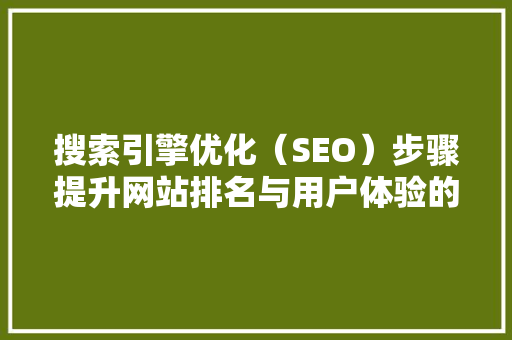搜索引擎优化（SEO）步骤提升网站排名与用户体验的艺术