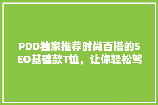 PDD独家推荐时尚百搭的SEO基础款T恤，让你轻松驾驭各种场合