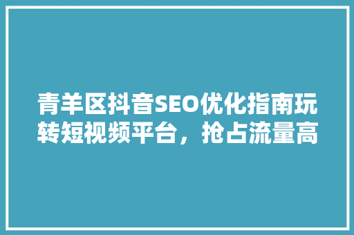 青羊区抖音SEO优化指南玩转短视频平台，抢占流量高地