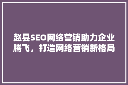 赵县SEO网络营销助力企业腾飞，打造网络营销新格局