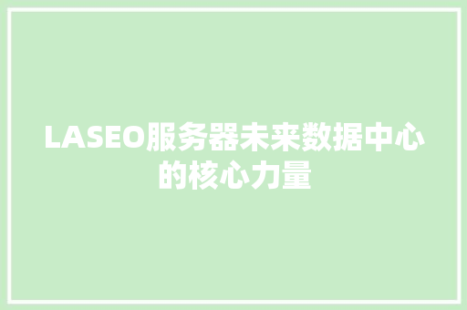 LASEO服务器未来数据中心的核心力量