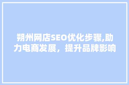 朔州网店SEO优化步骤,助力电商发展，提升品牌影响力