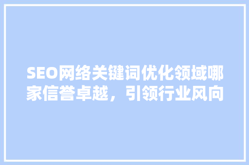 SEO网络关键词优化领域哪家信誉卓越，引领行业风向标