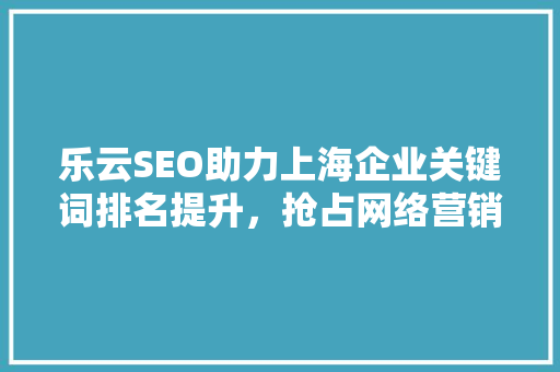 乐云SEO助力上海企业关键词排名提升，抢占网络营销先机