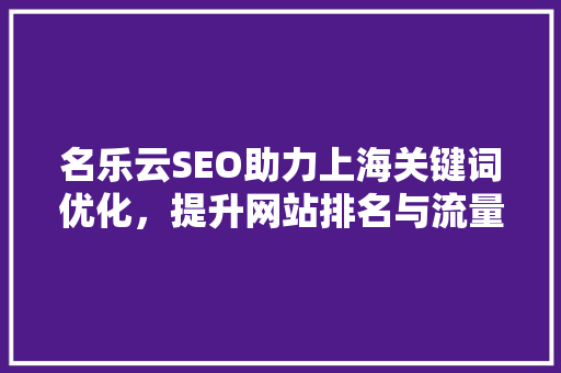 名乐云SEO助力上海关键词优化，提升网站排名与流量