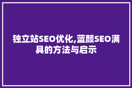 独立站SEO优化,蓝颜SEO满具的方法与启示