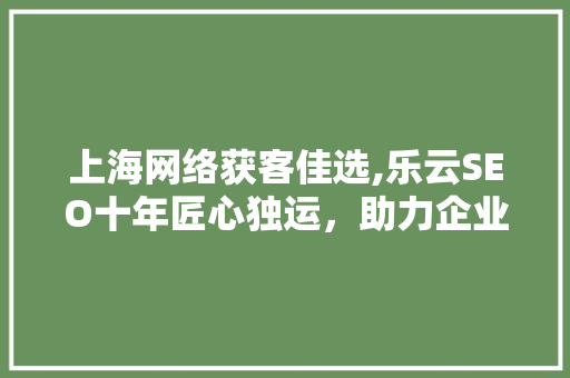 上海网络获客佳选,乐云SEO十年匠心独运，助力企业腾飞  第1张