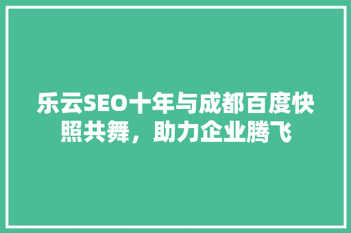 乐云SEO十年与成都百度快照共舞，助力企业腾飞