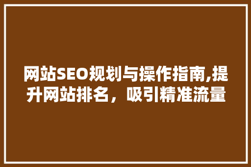 网站SEO规划与操作指南,提升网站排名，吸引精准流量