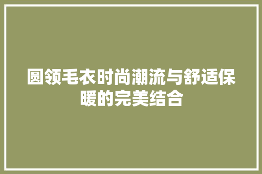 圆领毛衣时尚潮流与舒适保暖的完美结合