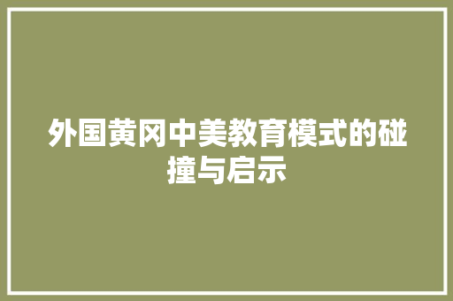 外国黄冈中美教育模式的碰撞与启示