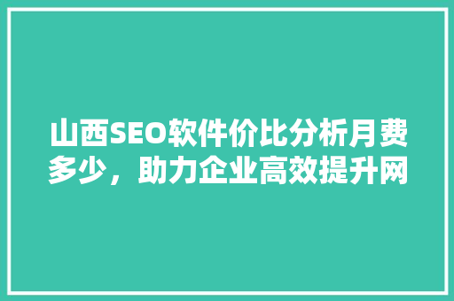 山西SEO软件价比分析月费多少，助力企业高效提升网站排名